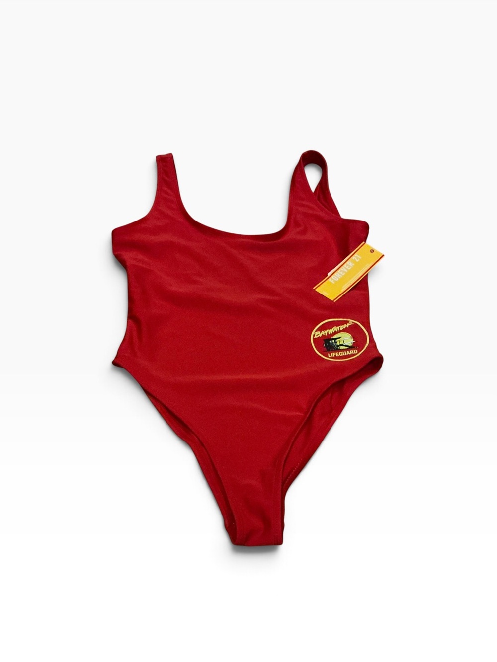 Forever 21 one piece swimsuit Baywatch life guard logo patch costume size S
